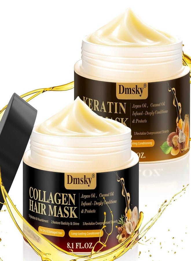 Dmsky 2 Pack Hair Mask for Damaged Hair - 16.2 Fl OZ Collagen Hair Mask & Keratin Hair Treatment-Hydrating,Repairing,Nourishes Deep Conditioning Hair Masks for All Hair Types - Image 1